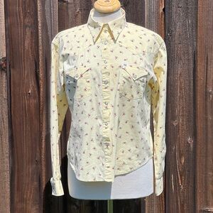 Cruel Girl Retro Yellow Rose Pearl Snap Western Shirt – Size Large